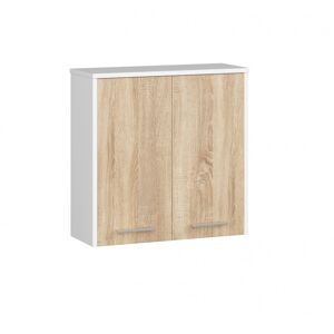 Závesná kúpeľňová skrinka Fin 60 cm biela/sonoma