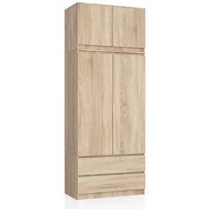 Šatní skříň s nástavcem Star 90 cm dub sonoma