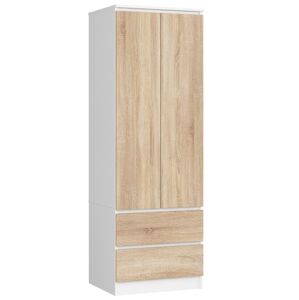 Šatníková skriňa Star 60 cm biela/dub sonoma