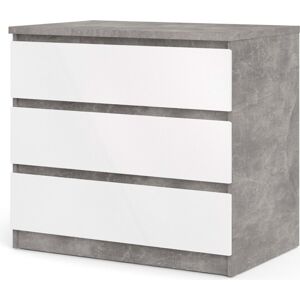 Komoda Simplicitous III beton/bílá lesk