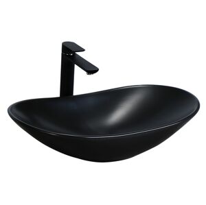 Keramické umývadlo na dosku Rea Royal Black Mat 61,5x35,5 cm matná čierna