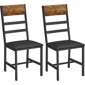 Sada 2 jídelních židlí Vasagle Kepulo hnědá/černá