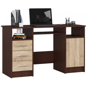Volně stojící psací stůl Ana 124 cm wenge/dub sonoma