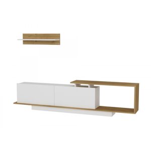 Obývacia stena Asos 180 cm biela/hnedá
