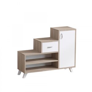 Botník Retro 90x77 cm dub sonoma/biely