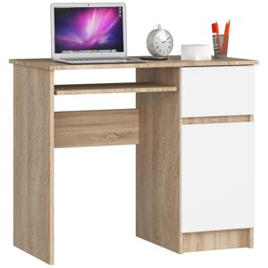Písací stôl 90 cm Piksel sonoma/biely pravý