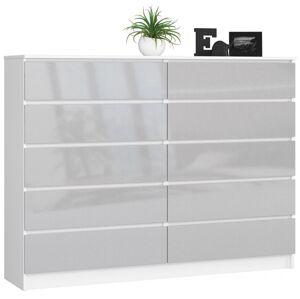 Komoda Rollo K 160,4 cm biela/sivá