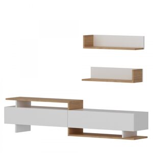 Obývacia stena Ayaz 180 cm biela/hnedá
