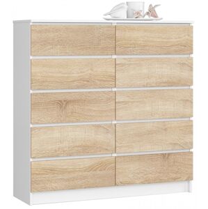 Komoda Kuba 120 cm biela/dub sonoma