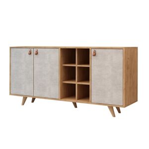 Komoda Pagina III 140 cm dub craft zlatý/beton