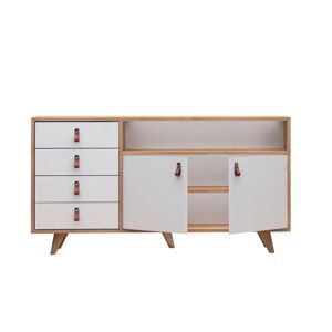 Komoda Lavina 140 cm biela/hnedá