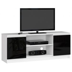 TV stolík Beron 140 cm čierny lesk/biely