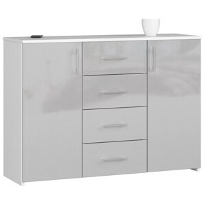 Komoda Torvi K 110,4 cm biela/sivá lesklá