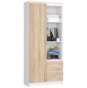 Skriňa Rexa 80 cm biela/dub sonoma
