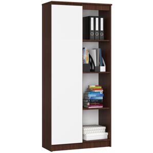 Regál Rexa 80 cm 1 skrinka a 4 police wenge/biela