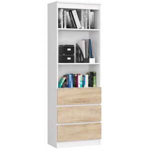 Knižnica Star 60 cm biela/sonoma