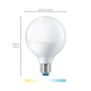 WiZ G95 LED žiarovka E27 11 W globe matná CCT