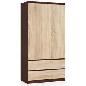 Šatníková skriňa Star 90 cm wenge/dub sonoma