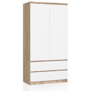 Šatníková skriňa Star 90 cm dub sonoma/biela