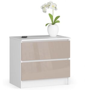 Komoda Kuba 60 cm - 2 zásuvky biela/cappuccino