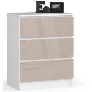 Komoda Kuba 60 cm - 3 zásuvky biela/cappuccino