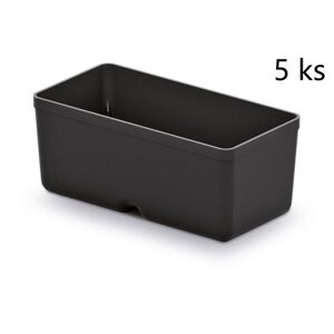 Set 5 plastových boxů na nářadí Unite box 11x5,5x13,2 cm černý