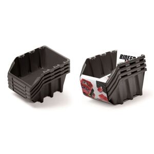 Sada úložných boxů 4 ks BENER 29,5 x 19,8 x 19,5 cm černá