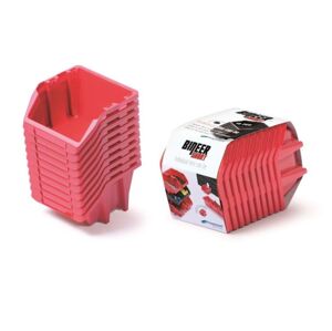 Sada úložných boxů 10 ks BENER 18 x 9,8 x 11,8 cm červená