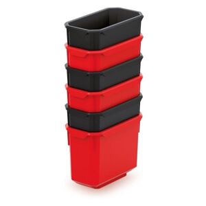 Sada úložných boxů 6 ks XEBLOCCK 14 x 7,5 x 28 cm černo-červená