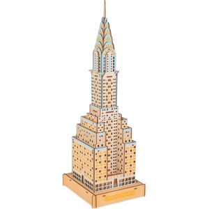 Dřevěné 3D puzzle Chrysler Building barevné