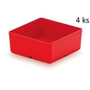 Set 4 plastových boxů na nářadí Unite box 11x11x11,2 cm červený