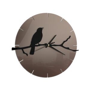Nástenné hodiny Bird šedo-čierne