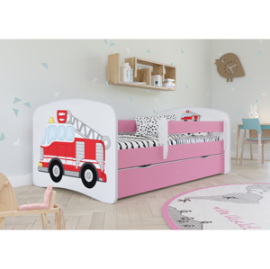 Dětská postel Babydreams hasičské auto růžová