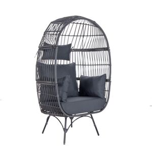 Zahradní ratanové křeslo Egg šedé