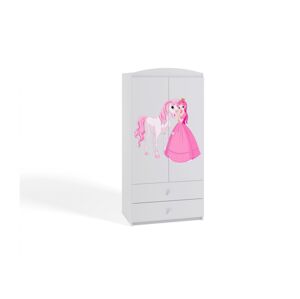 Dětská skříň Babydreams 90 cm princezna a poník bílá