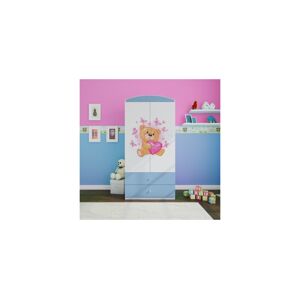 Dětská skříň Babydreams 90 cm medvídek s motýlky modrá