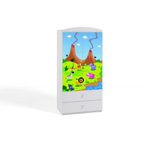 Dětská skříň Babydreams 90 cm safari bílá