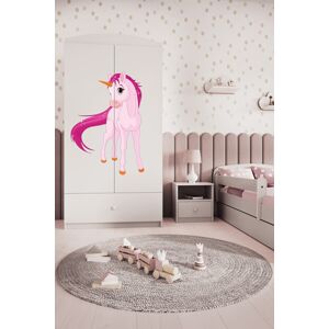 Dětská skříň Babydreams 90 cm jednorožec bílá