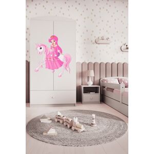 Dětská skříň Babydreams 90 cm princezna na koni bílá