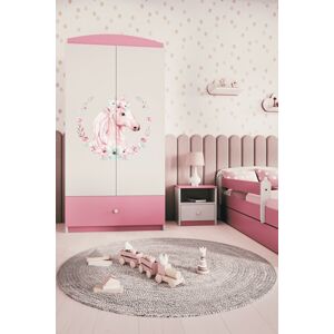 Dětská skříň Babydreams 90 cm jednorožec růžová