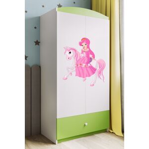 Dětská skříň Babydreams 90 cm princezna zelená